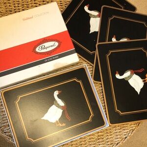 Pimpernel Goose Holiday Placemats  - Black & Gold Set of 4